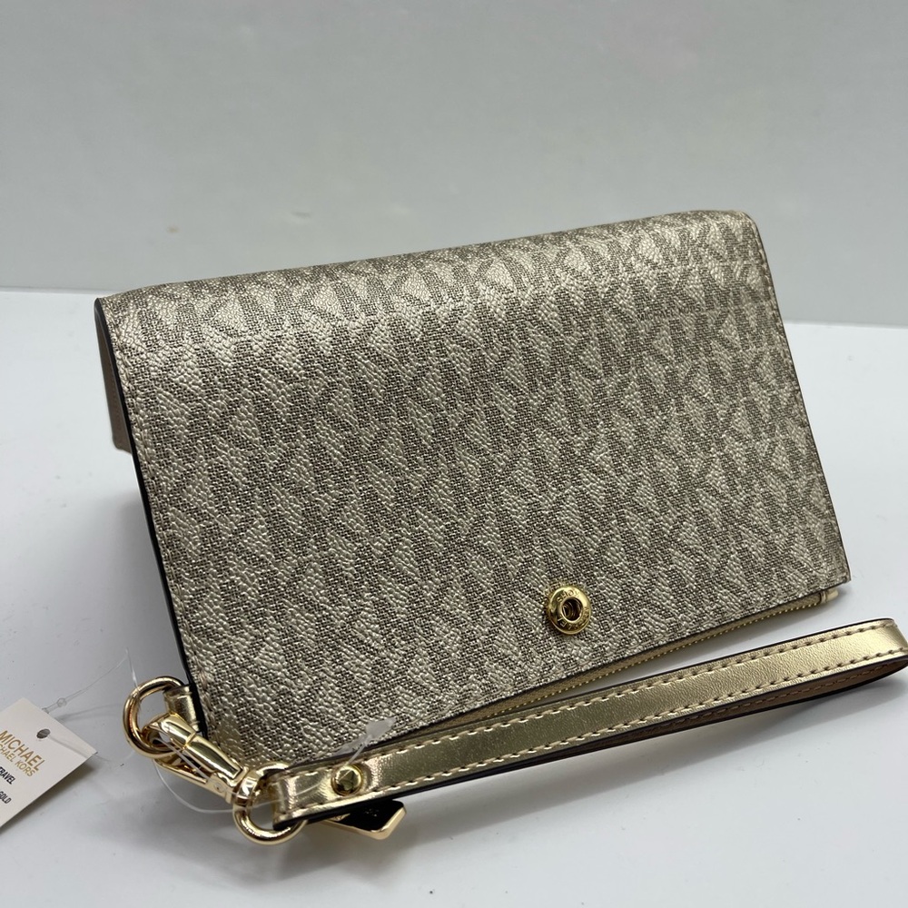 MICHAEL KORS JST Lg Double Zip Signature Logo Wristlet Wallet Phon
Pale Gold
NWT - Picture 16 of 16